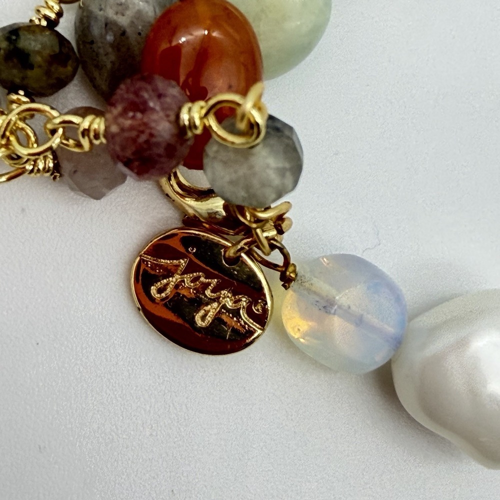 HSN Joya 925 Freshwater Pearl & Gemstone Necklace Flapper 62 Inches Layering‎ - Picture 4 of 15